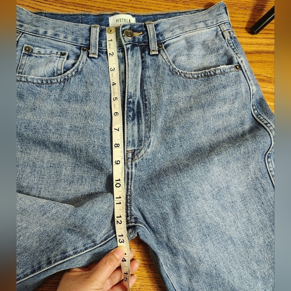 Pistola High-rise Straight Light Blue Distressed Ripped Women's Jeans sz 27/28. - Picture 13 of 16